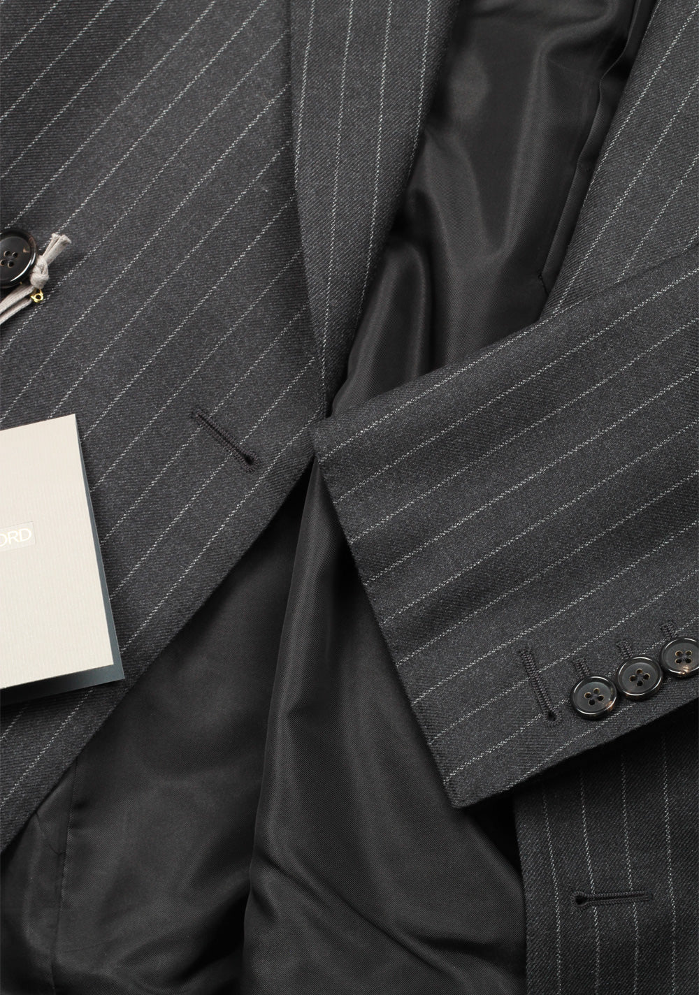 TOM FORD Shelton Double Breasted Striped Gray Sport Coat Size 48 / 38R U.S. In Wool