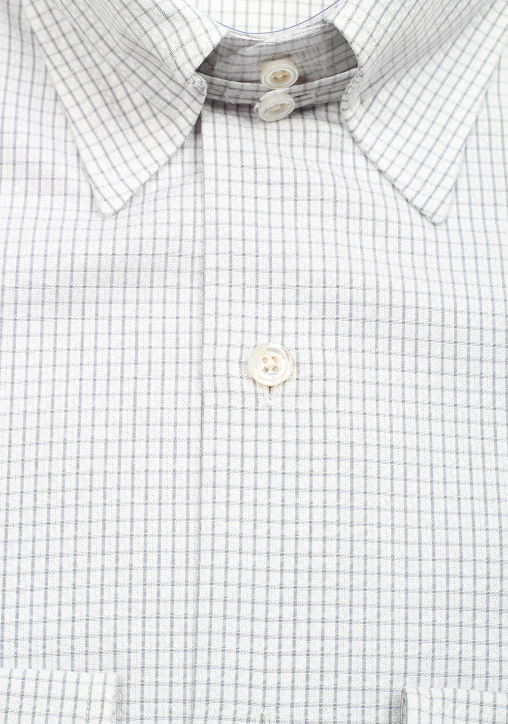 TOM FORD Checked Gray High Collar Dress Shirt Size 40 / 15,75 U.S.