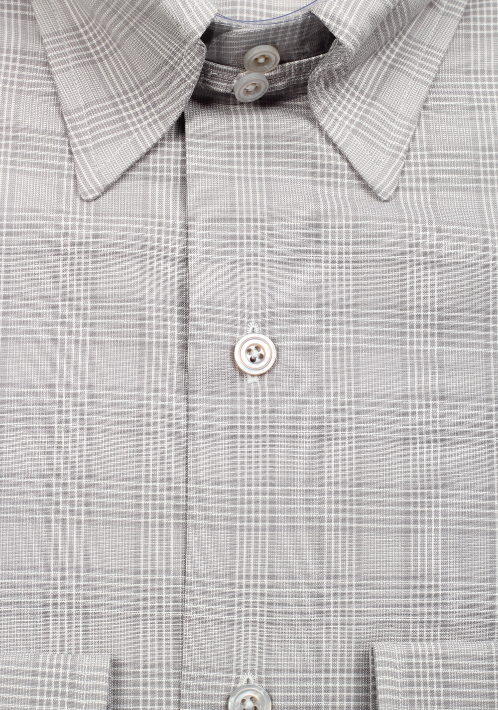 TOM FORD Checked Gray High Collar Dress Shirt Size 40 / 15,75 U.S.