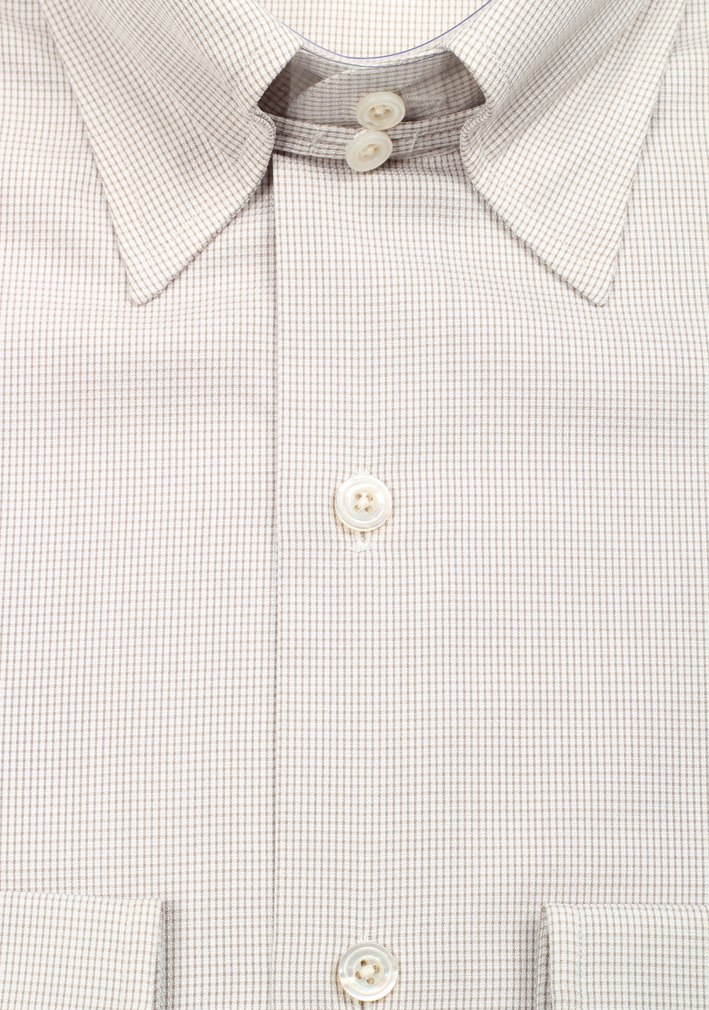 TOM FORD Checked Gray High Collar Dress Shirt Size 40 / 15,75 U.S.