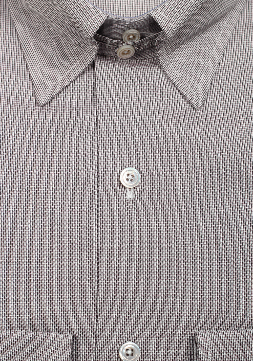 TOM FORD Checked Gray High Collar Dress Shirt Size 40 / 15,75 U.S.