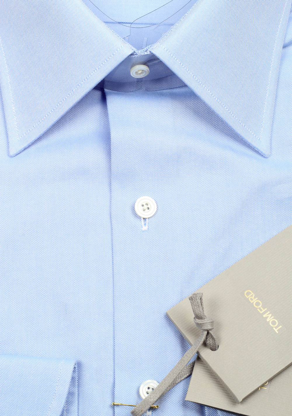 TOM FORD Solid Blue Dress Shirt Size 44 / 17,5 U.S.