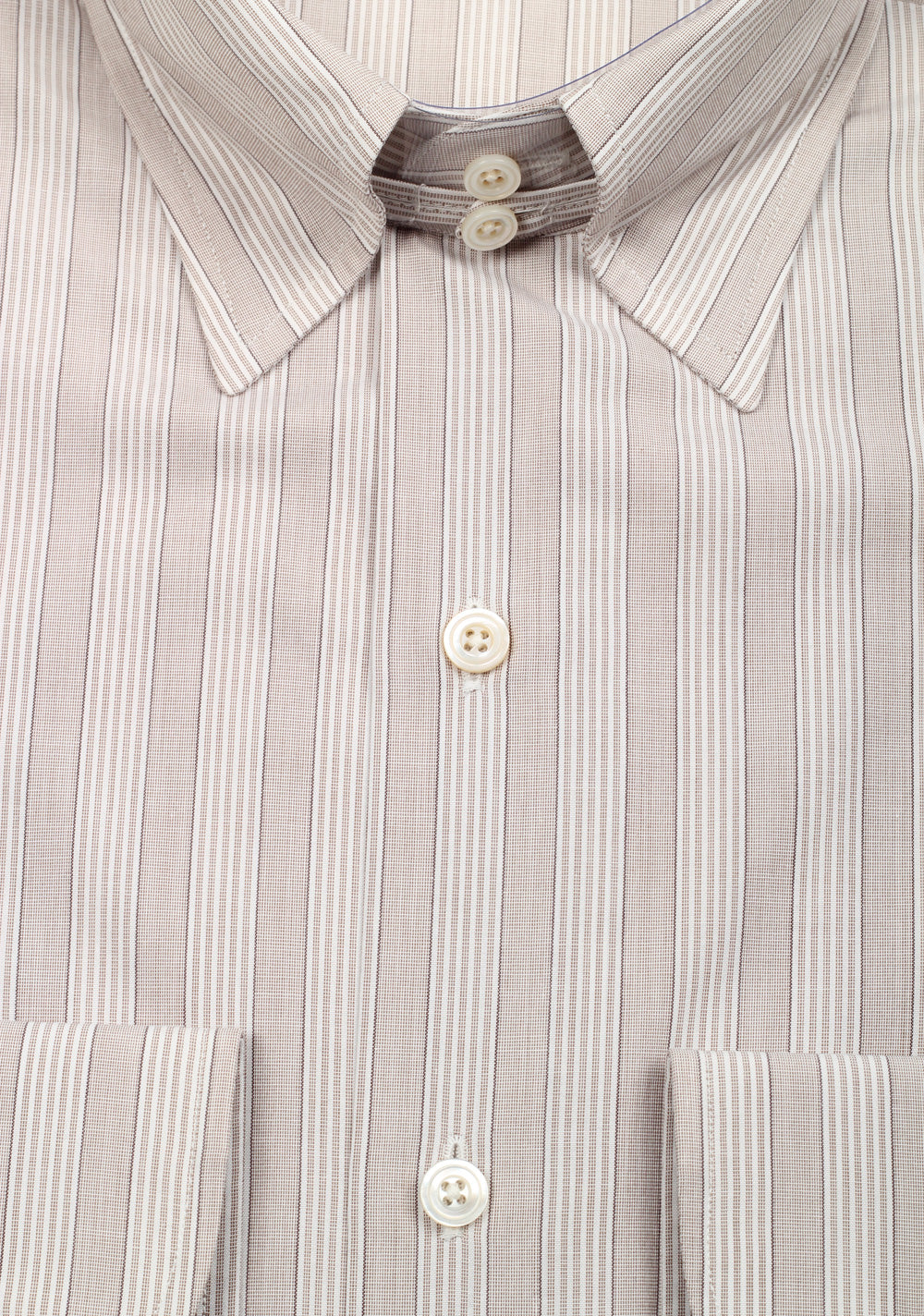 TOM FORD Striped Grayish Beige High Collar Dress Shirt Size 40 / 15,75 U.S.