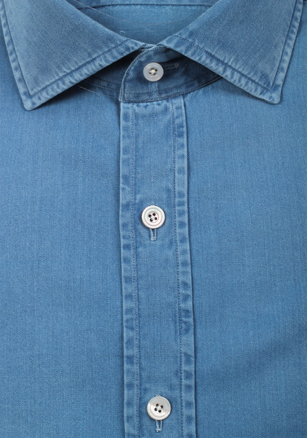TOM FORD Solid Blue Denim Dress Shirt Size 42 / 16,5 U.S.