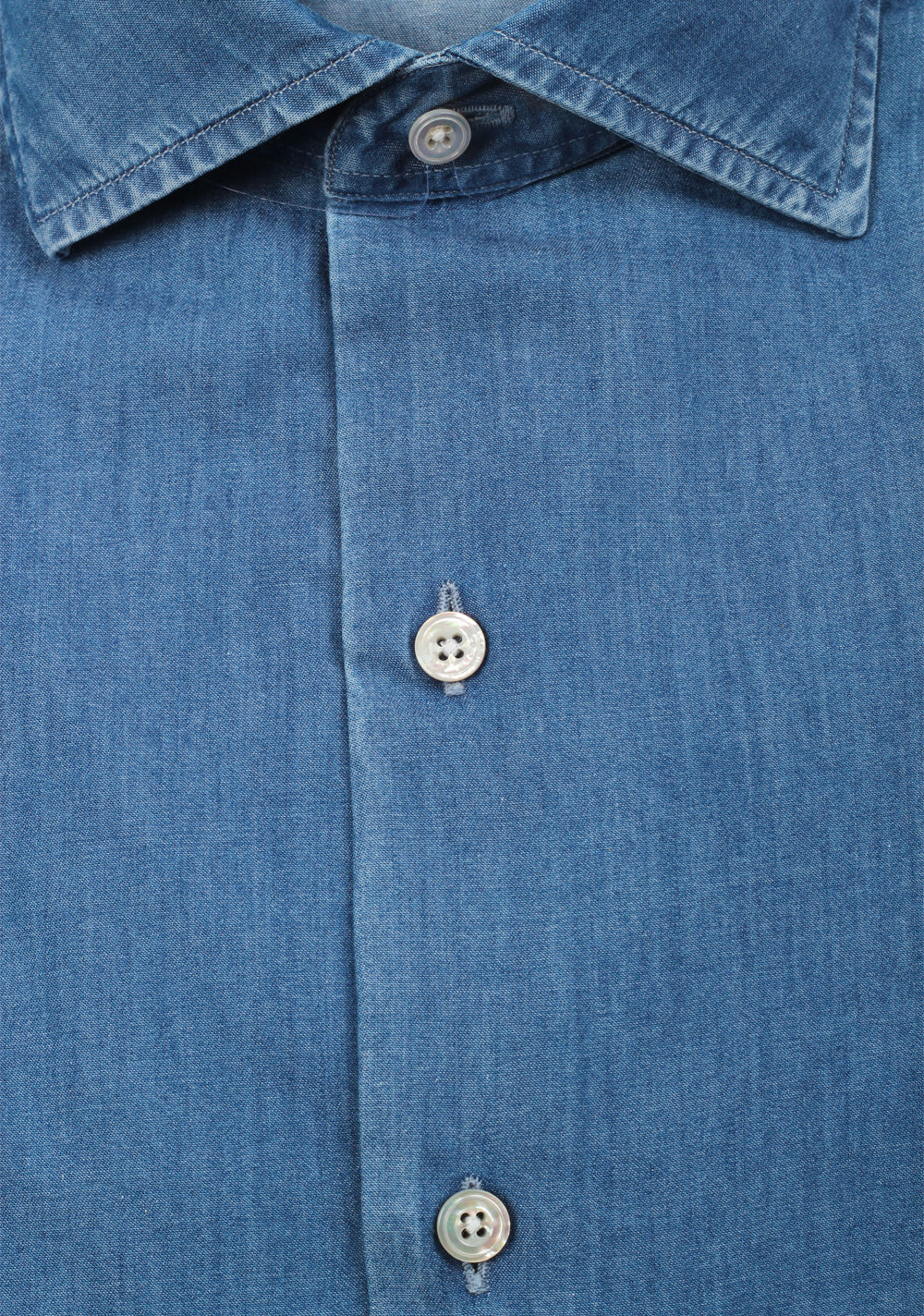 TOM FORD Solid Blue Denim Dress Shirt Size 43 / 17 U.S.
