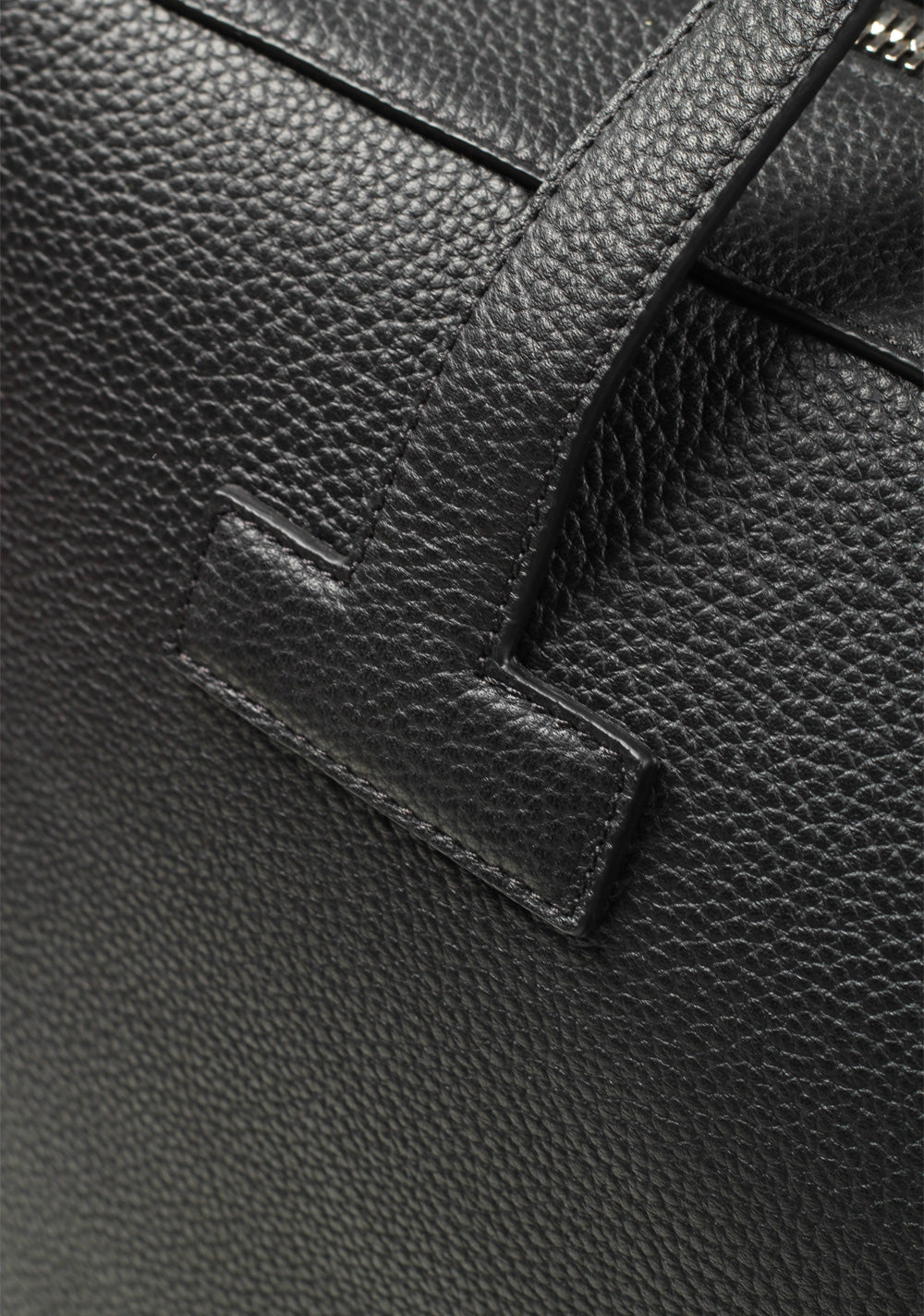 TOM FORD T Line Grained Leather Black Zip Briefcase Bag