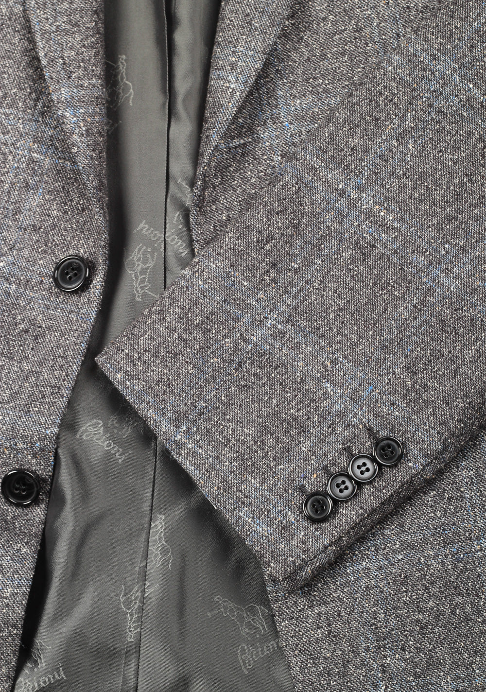 Brioni Brunico Checked Gray Coat Size 58 / 48R U.S. In Silk Wool