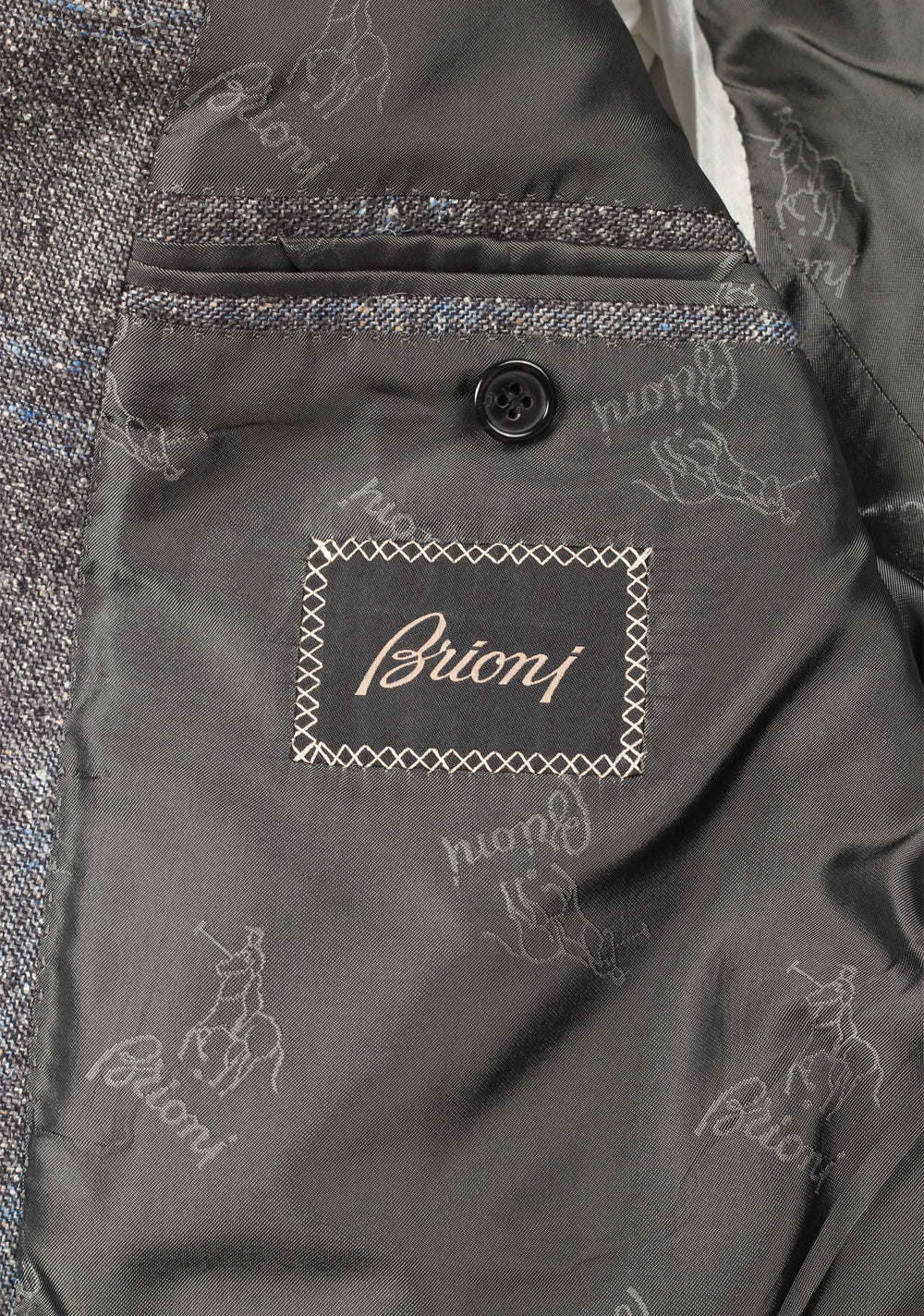 Brioni Brunico Checked Gray Coat Size 58 / 48R U.S. In Silk Wool