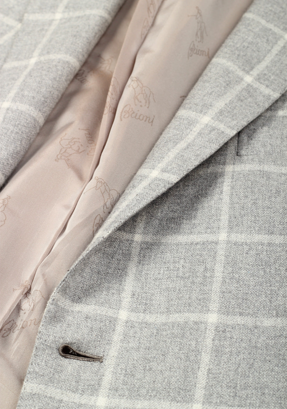 Brioni Colosseo Checked Gray Sport Coat Size 54 / 44R U.S. In Cashmere Wool Silk