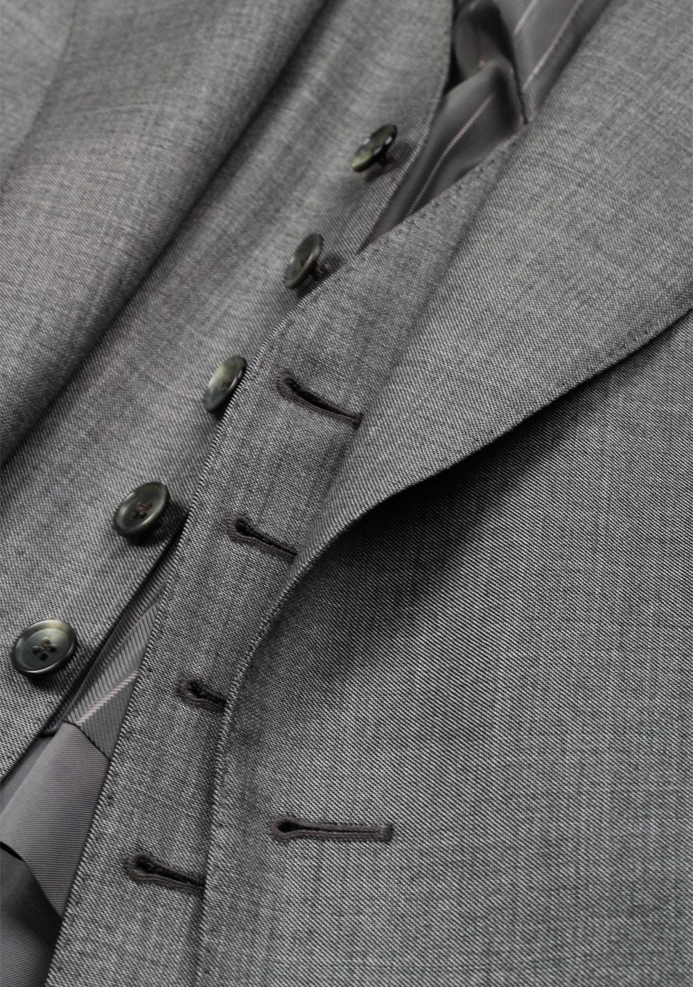 TOM FORD Windsor Gray Sharkskin 3 Piece Suit In Wool Fit A