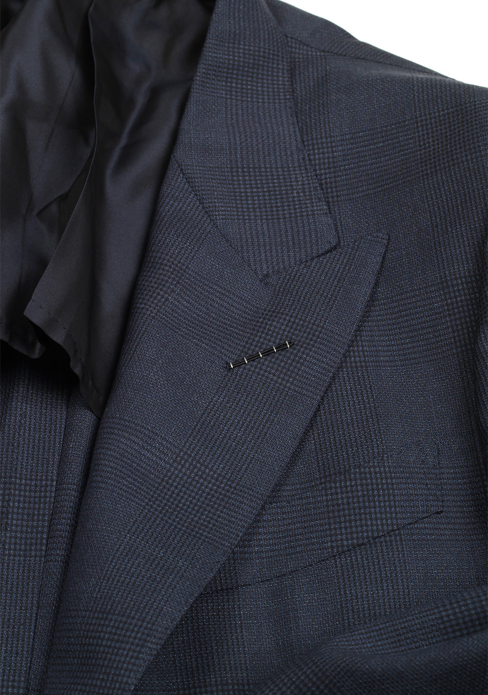 TOM FORD Shelton Checked Blue Suit Size 48 / 38R U.S. In Silk Wool