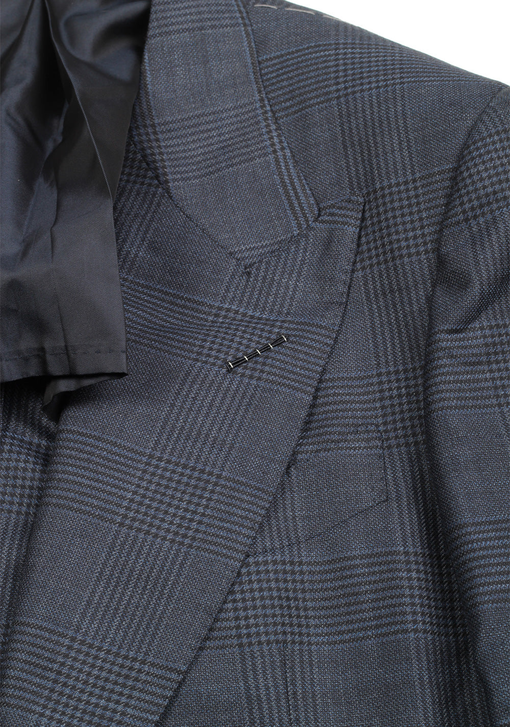 TOM FORD Shelton Checked Blue Sport Coat Size 48 / 38R U.S. In Wool Silk