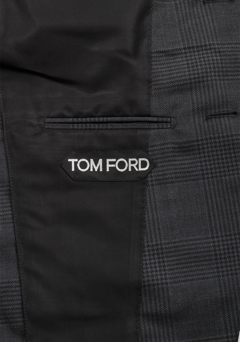 TOM FORD Shelton Checked Blue Sport Coat Size 48 / 38R U.S. In Wool Silk