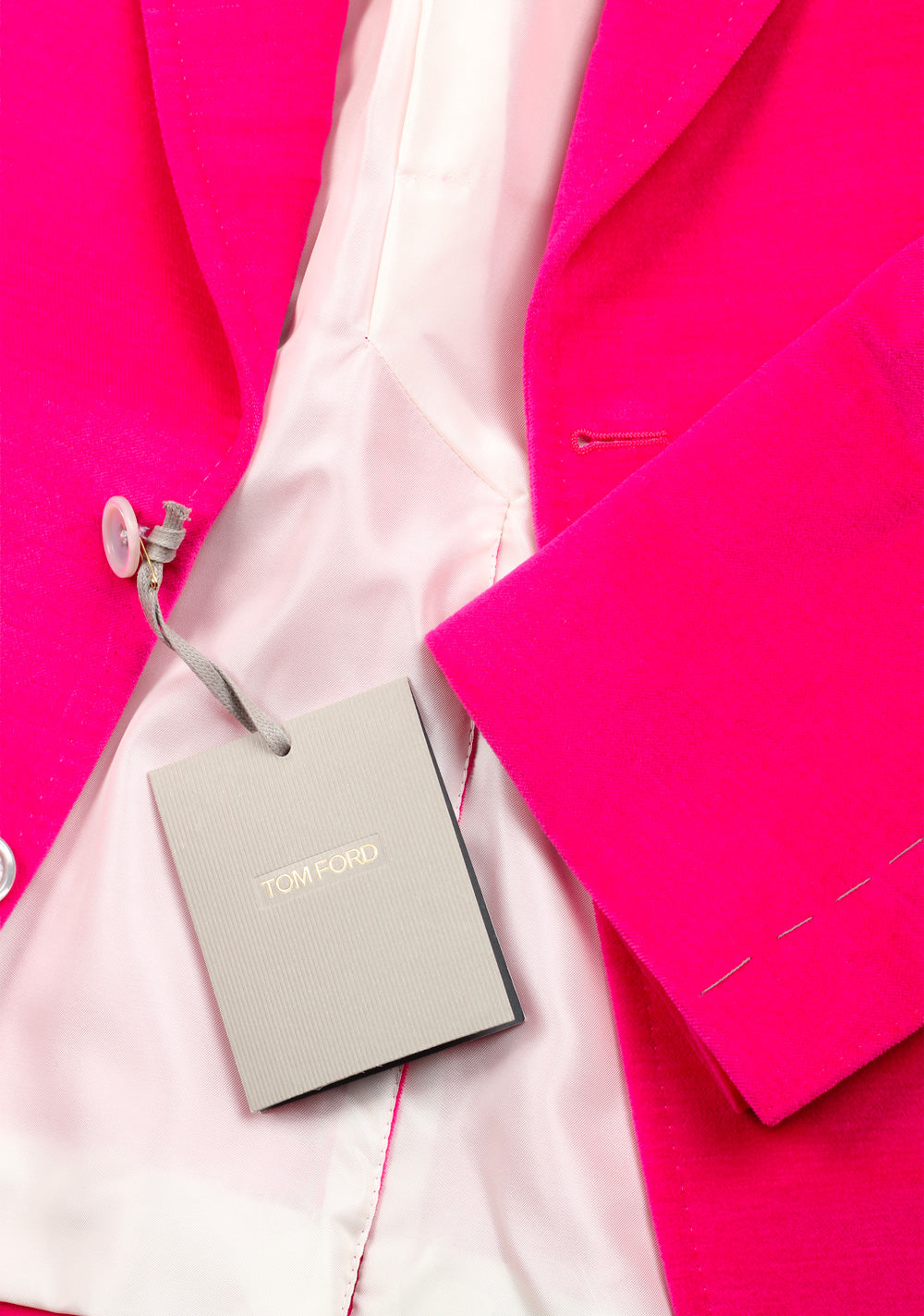 TOM FORD Shelton Velvet Pink Sport Coat Size 54 / 44R U.S. In Cotton Linen