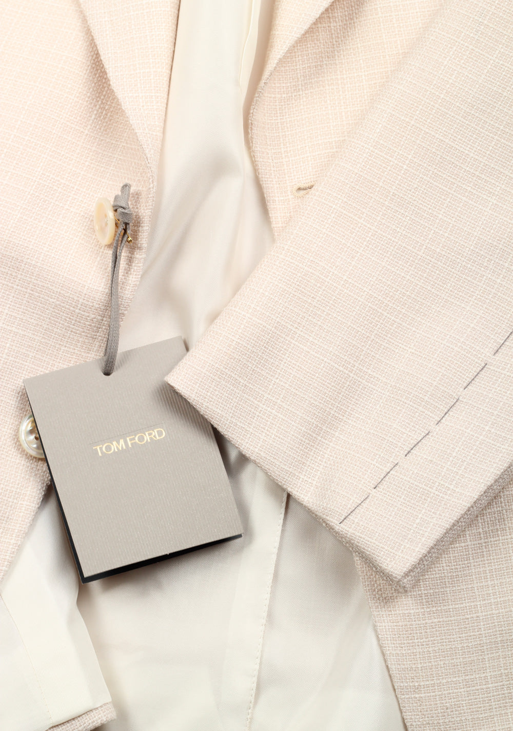 TOM FORD Shelton Off White Sport Coat Size 48 / 38R U.S. Wool Linen Mohair