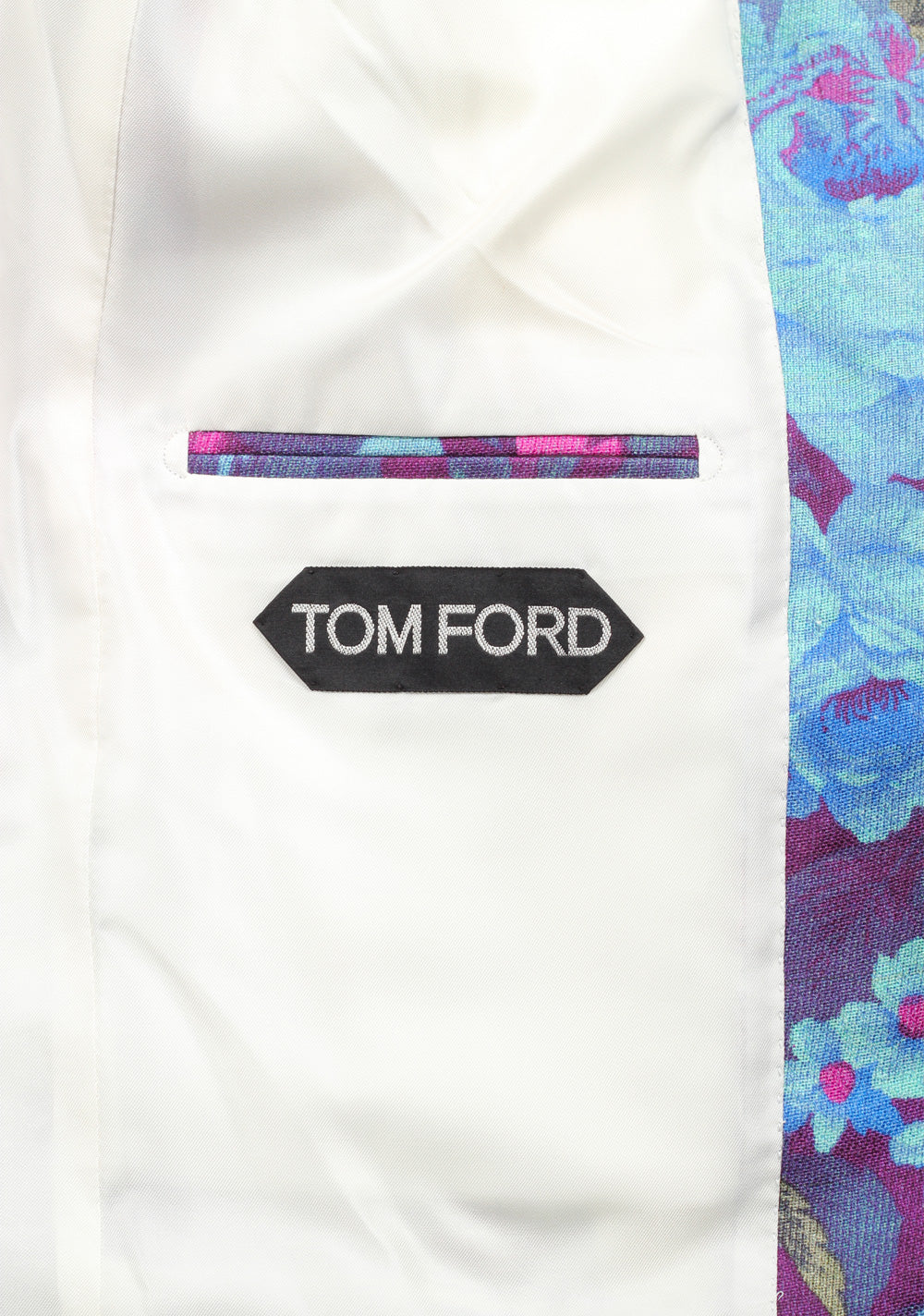 TOM FORD Shelton Pink Floral Sport Coat Size 48 / 38R U.S. In Linen