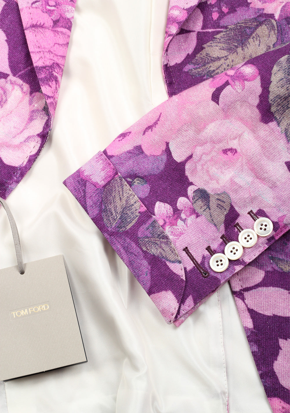 TOM FORD Shelton Pink Floral Sport Coat Size 48 / 38R U.S. In Linen