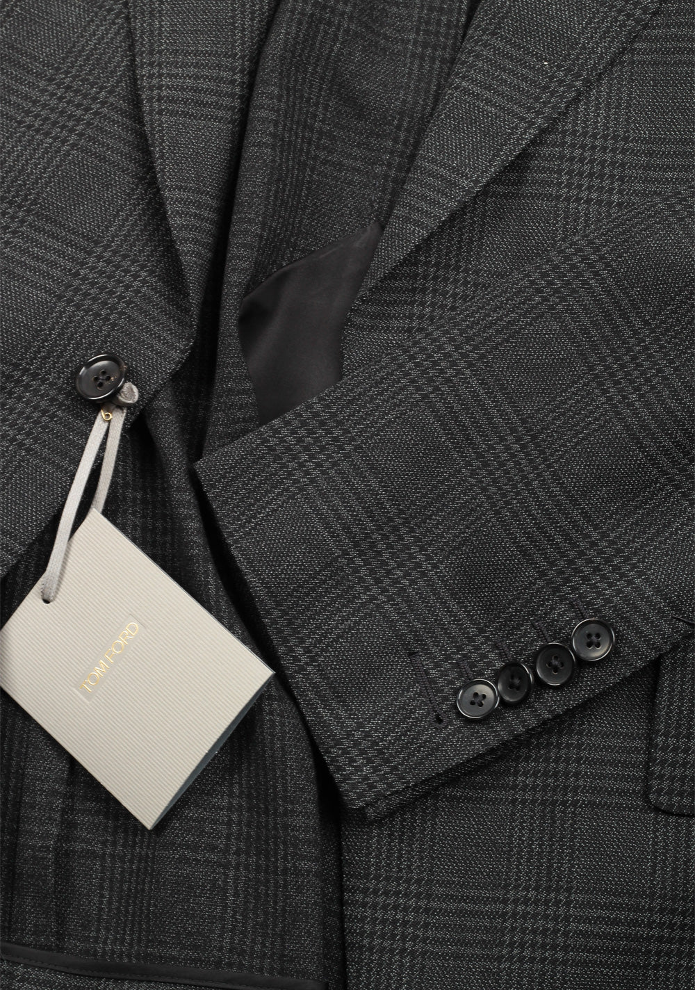 TOM FORD Shelton Checked Gray Suit Size 48 / 38R U.S. In Wool