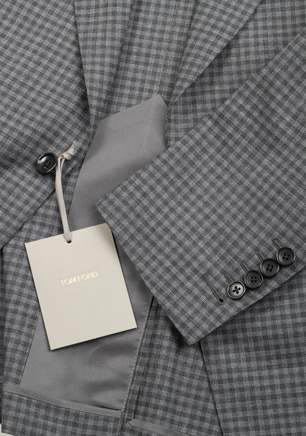 TOM FORD Shelton Checked Gray Suit Size 48 / 38R U.S. In Wool