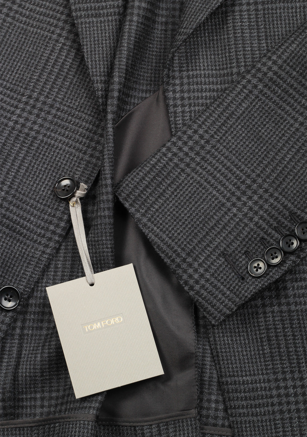 TOM FORD Shelton Checked Gray Suit Size 48 / 38R U.S. In Wool