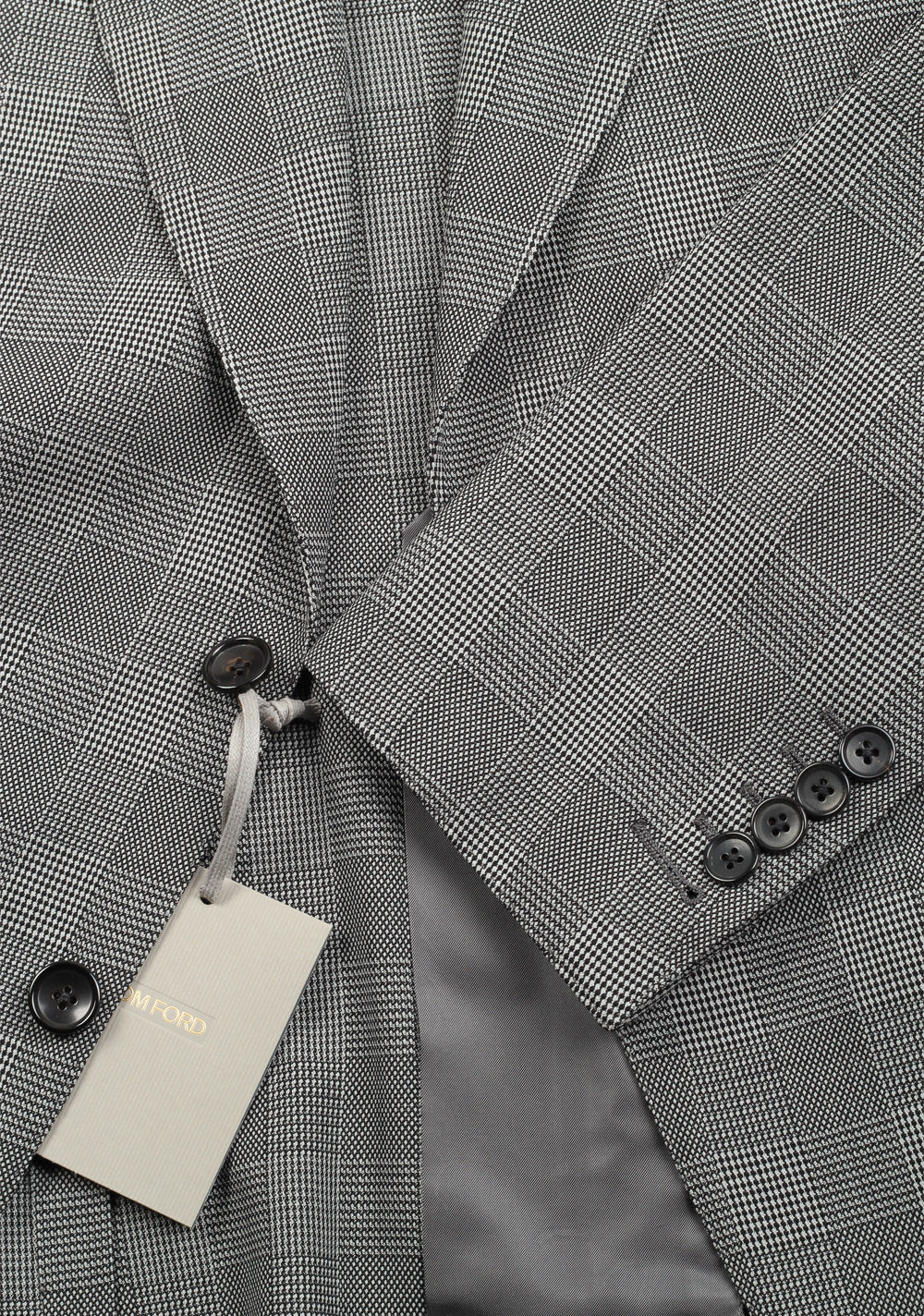 TOM FORD Shelton Checked Gray Suit Size 48 / 38R U.S. In Wool