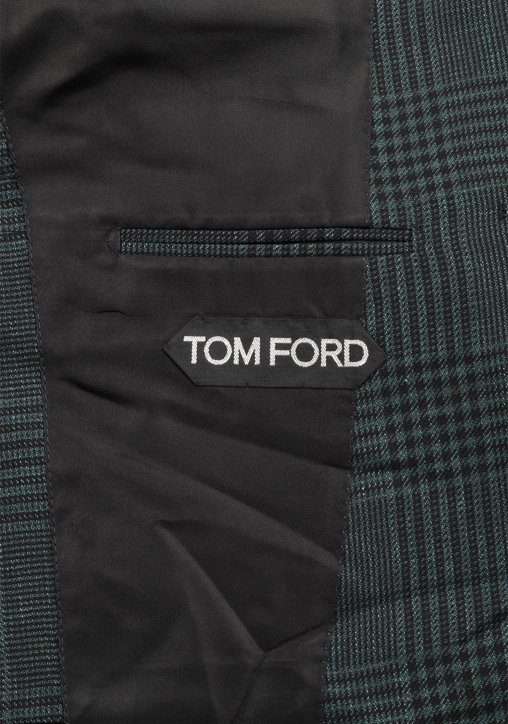 TOM FORD Shelton Checked Green Suit Size 48 / 38R U.S. In Linen Wool Silk