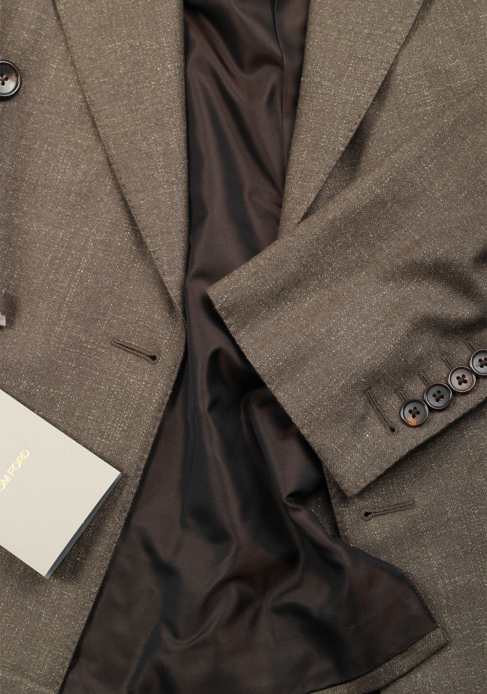 TOM FORD Shelton Brown Double Breasted Suit Size 48 / 38R U.S. In Wool