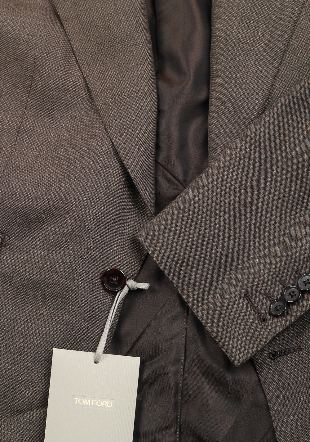 TOM FORD Shelton Brown Suit Size 48 / 38R U.S. In Mohair Wool