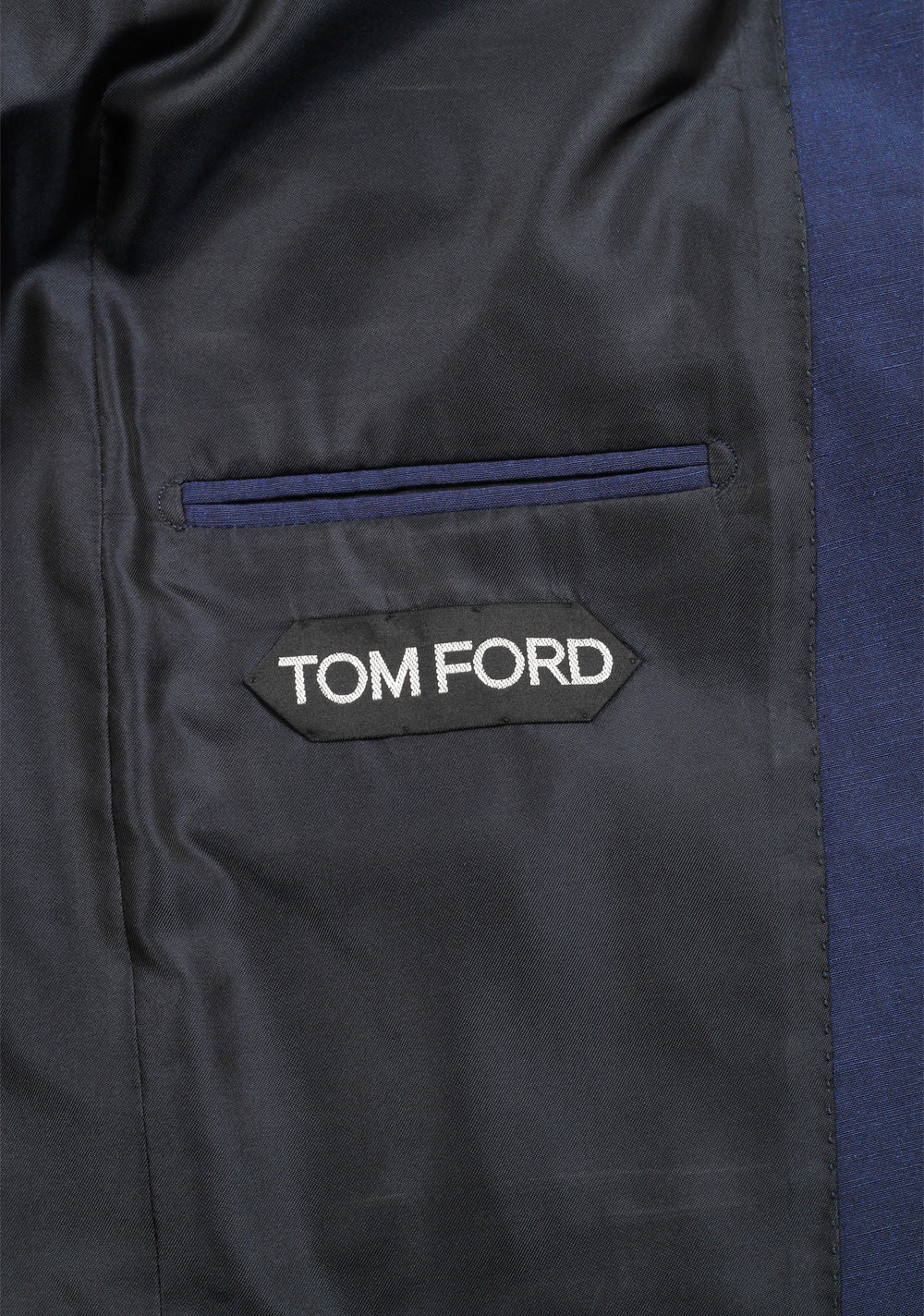 TOM FORD Shelton Blue 3 Piece Suit Size 48 / 38R U.S. In Linen Silk