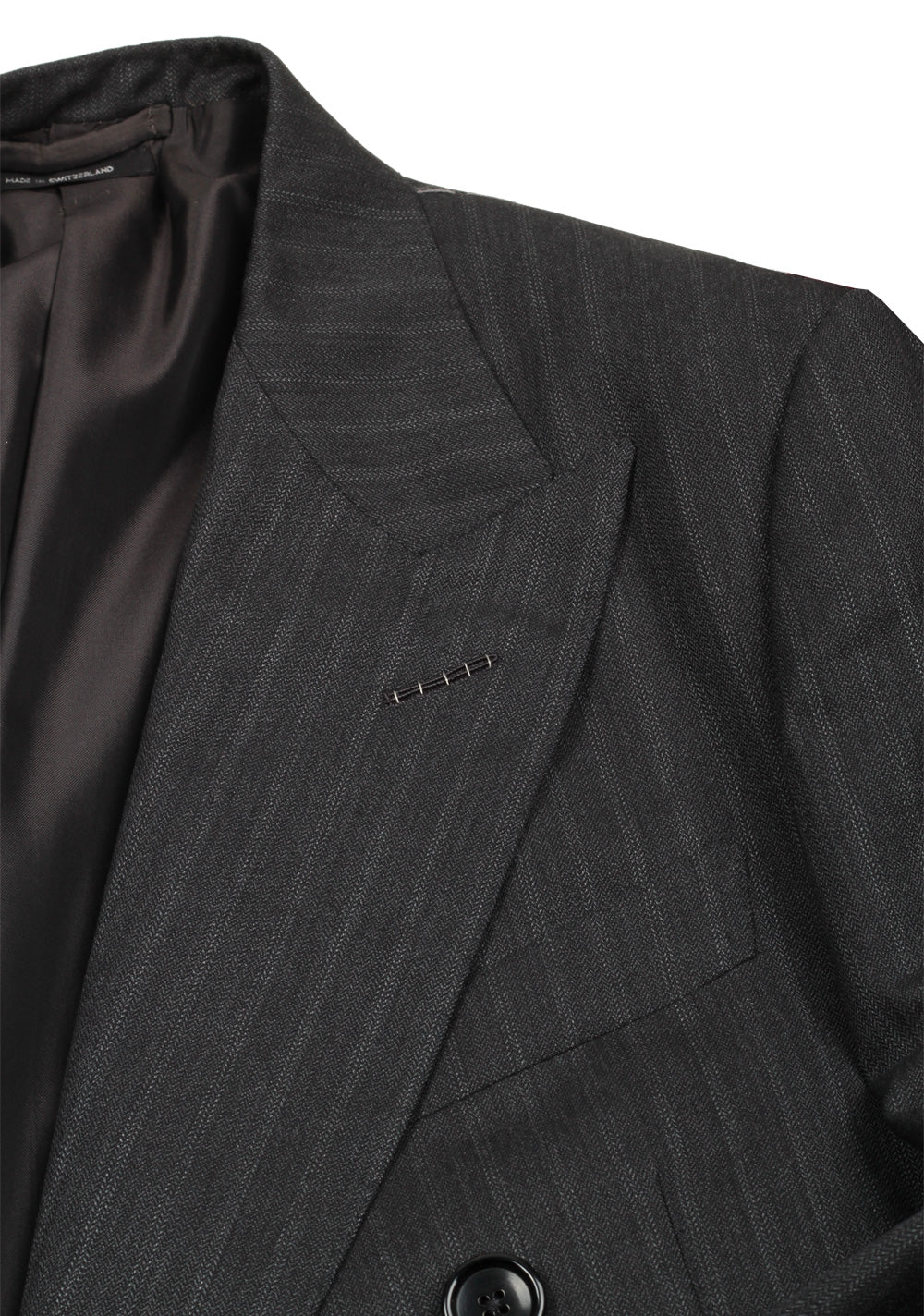 TOM FORD Shelton Gray Double Breasted Suit Size 48 / 38R U.S. In Wool