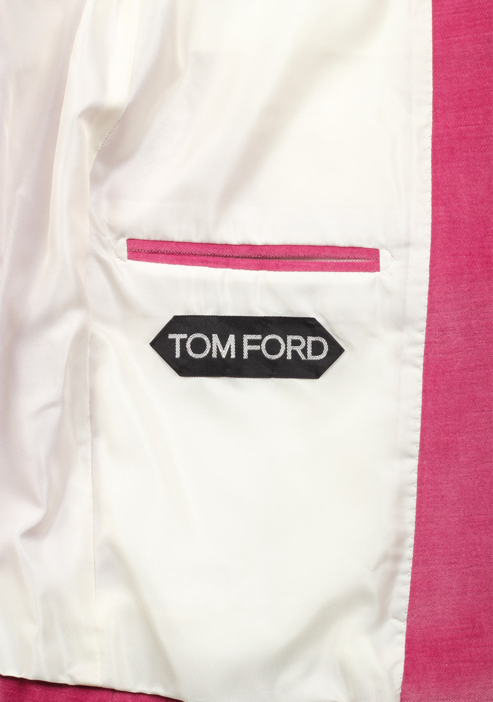 TOM FORD Shelton Pink Velvet Suit Size 48 / 38R U.S. In Cotton Linen