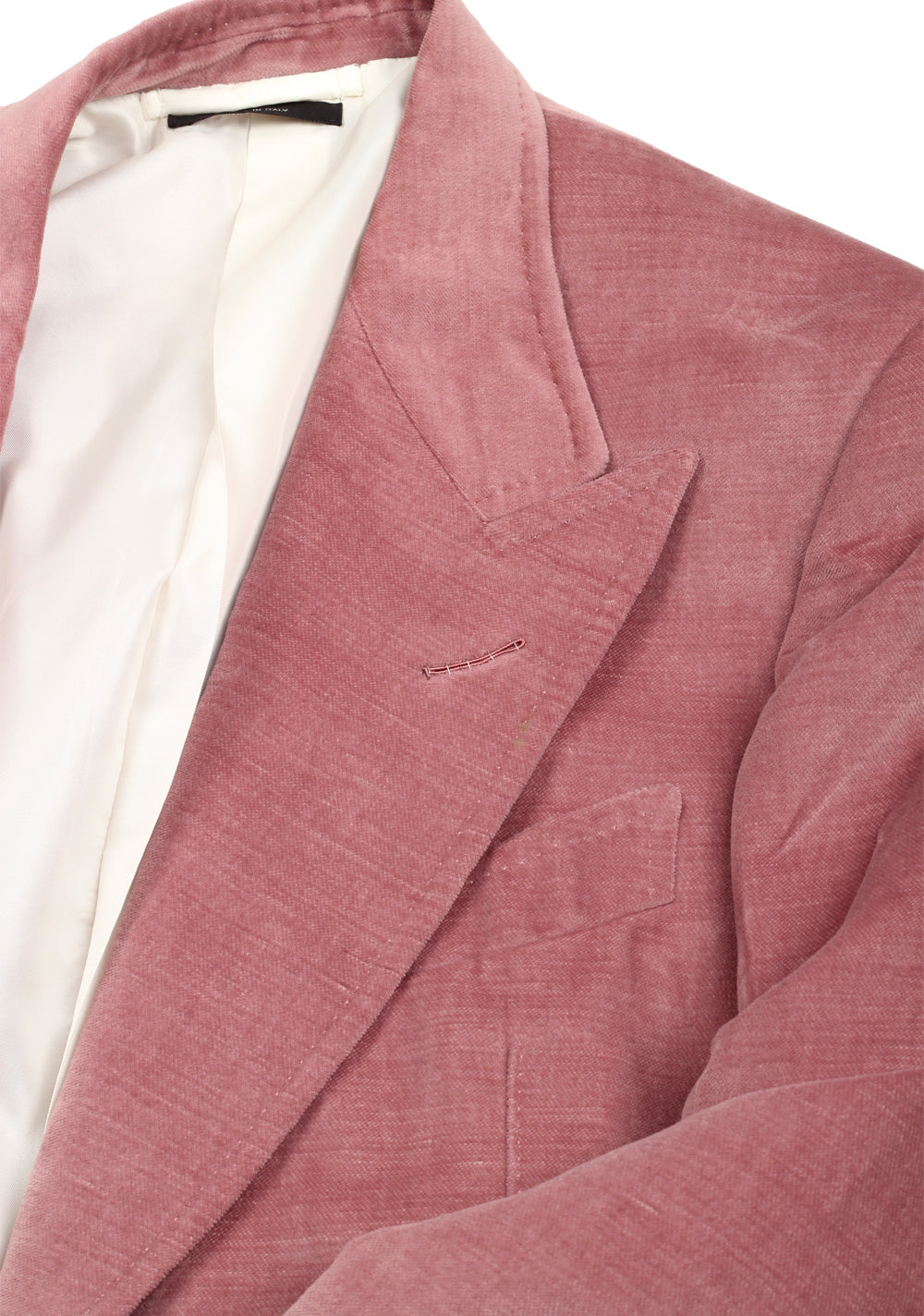 TOM FORD Shelton Pink Velvet Suit Size 48 / 38R U.S. In Cotton Linen