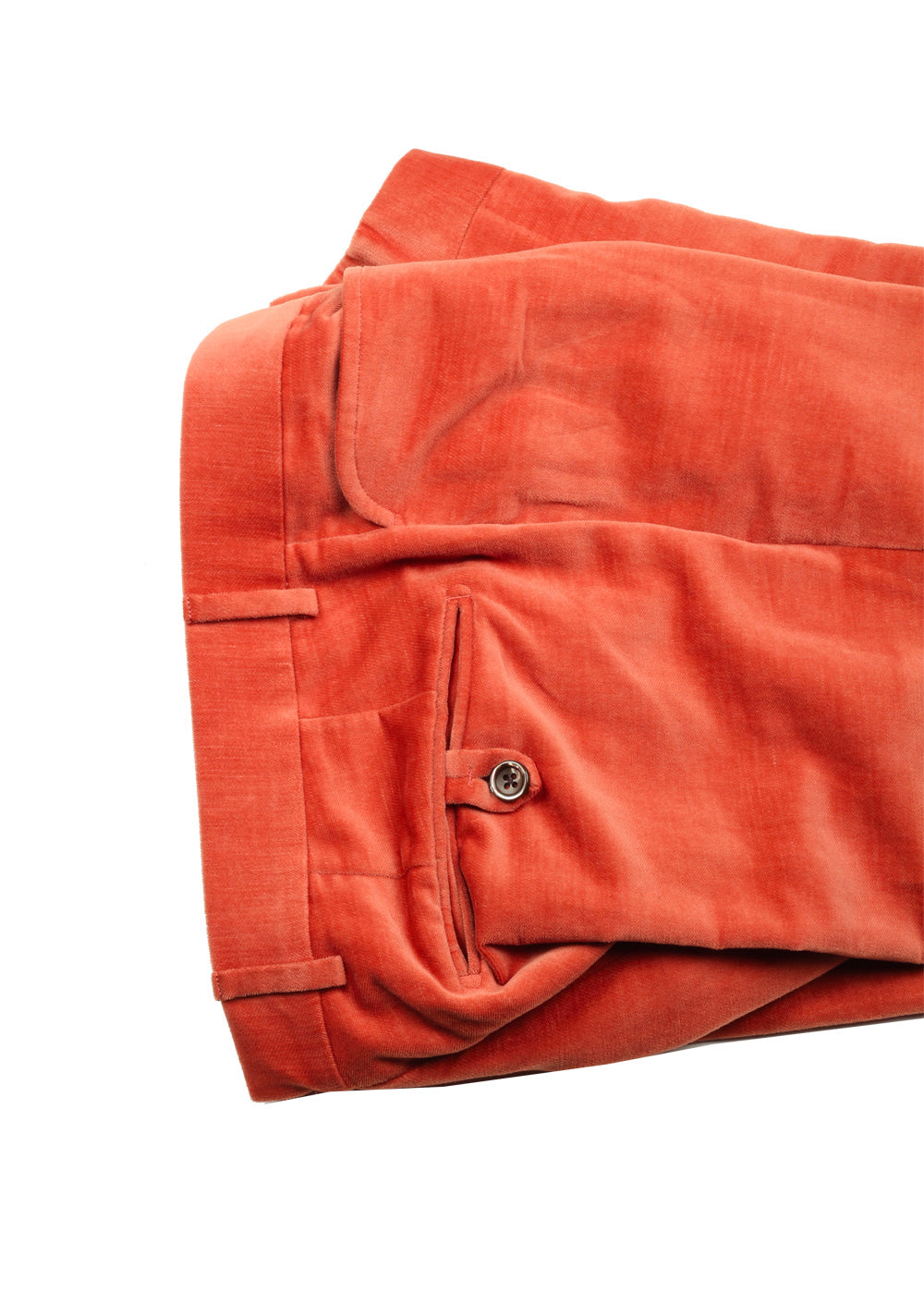 TOM FORD Shelton Orange Velvet Suit Size 48 / 38R U.S. In Cotton Linen