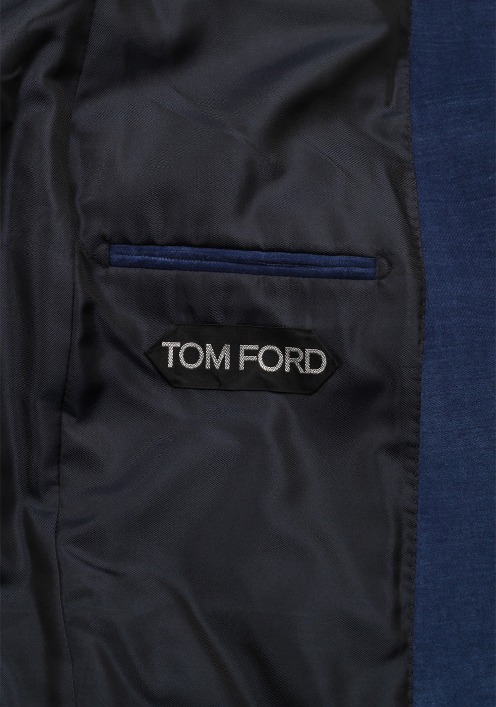 TOM FORD Shelton Blue Velvet Suit Size 48 / 38R U.S. In Cotton Linen