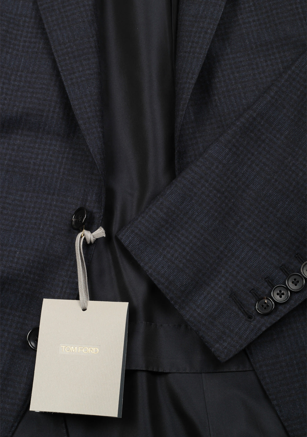 TOM FORD O'Connor Blue Checked Suit Size 46 / 36R U.S. Fit Y