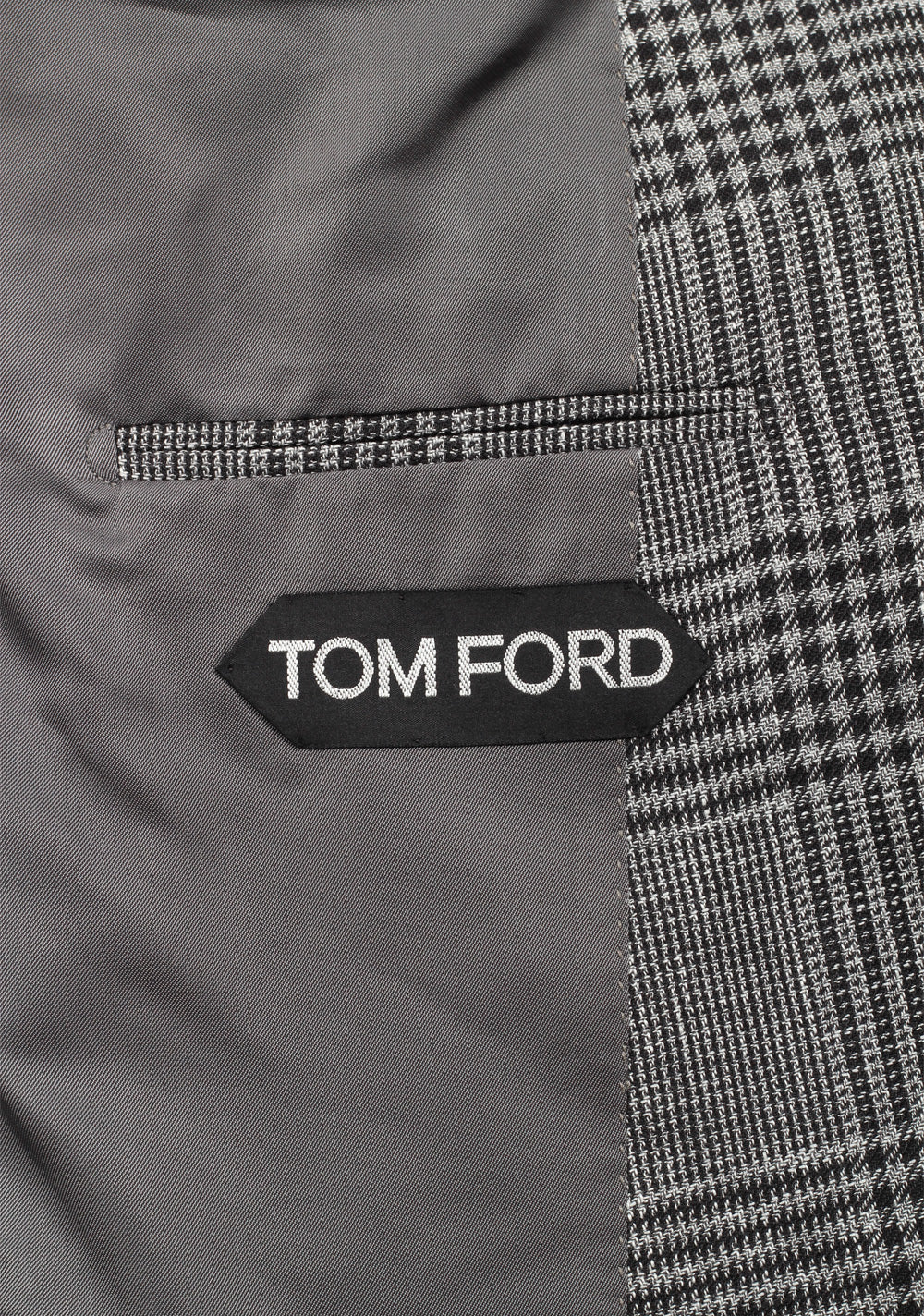TOM FORD Shelton Checked Gray Suit Size 50 / 40R U.S. In Wool Linen Silk