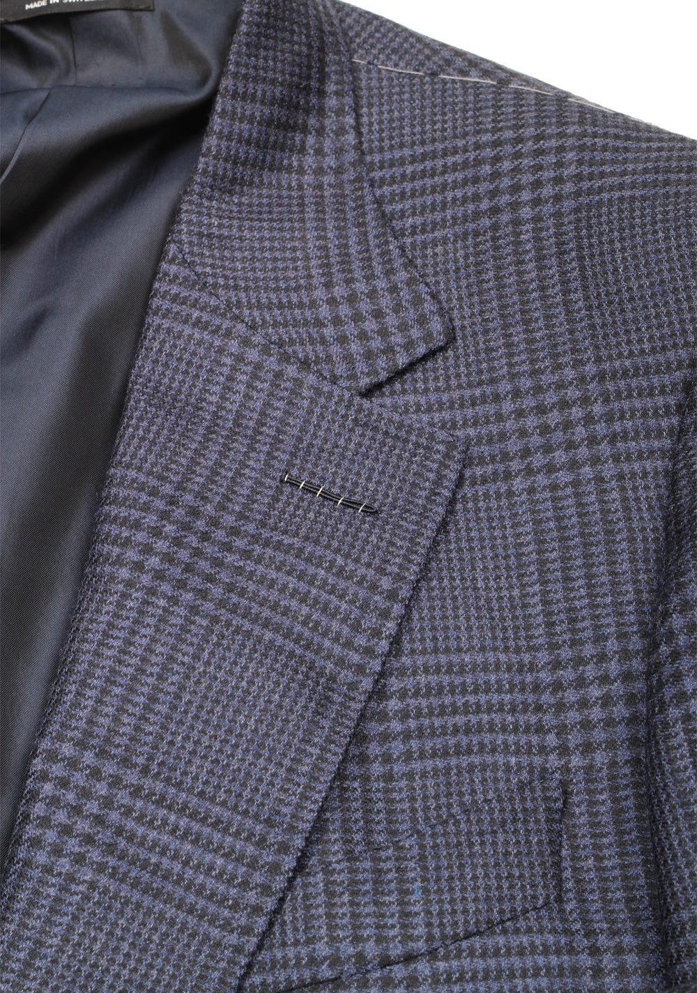 TOM FORD Shelton Checked Blue Sport Coat Size 54 / 44R U.S. In Wool Silk
