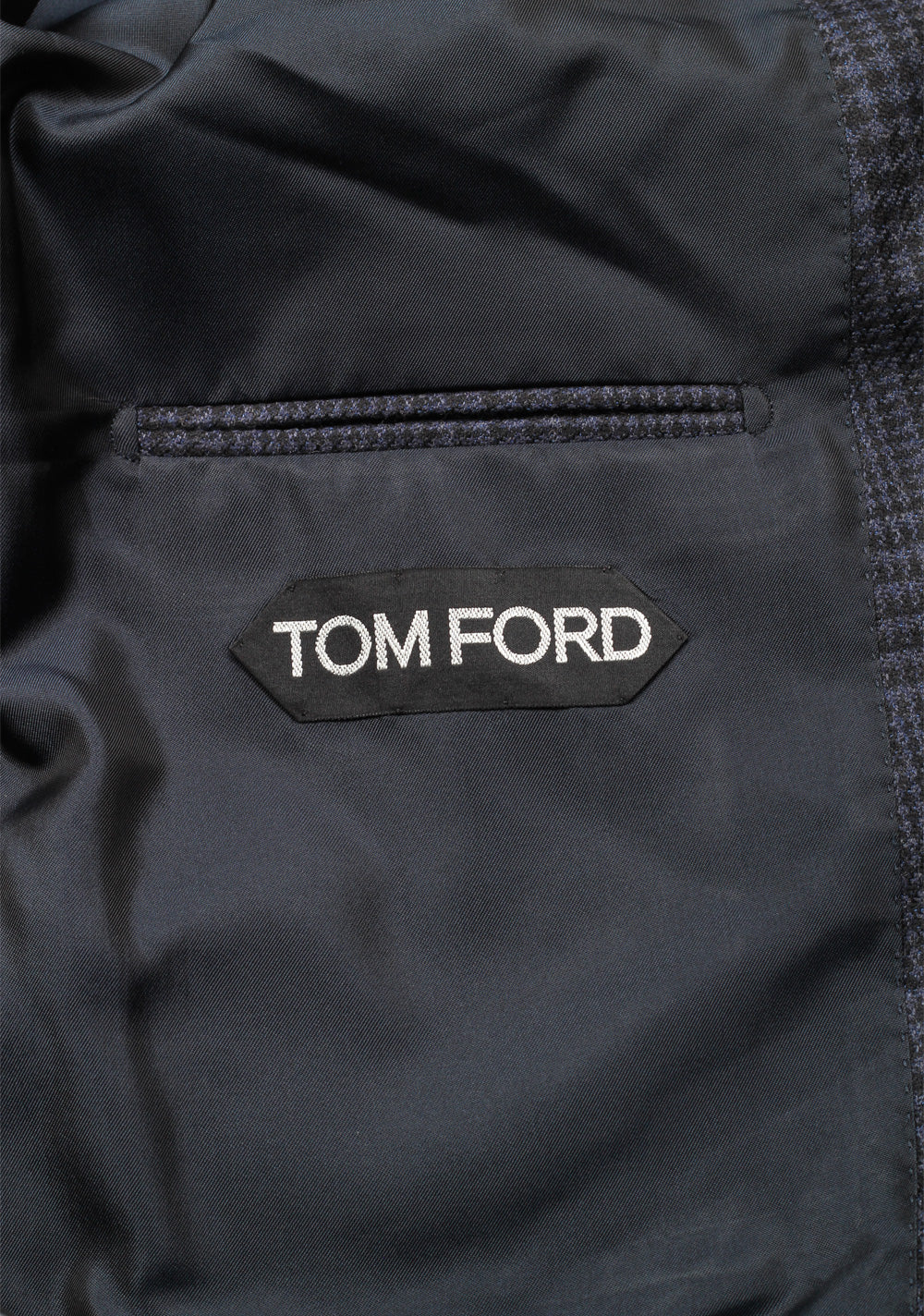 TOM FORD Shelton Checked Blue Sport Coat Size 54 / 44R U.S. In Wool Silk