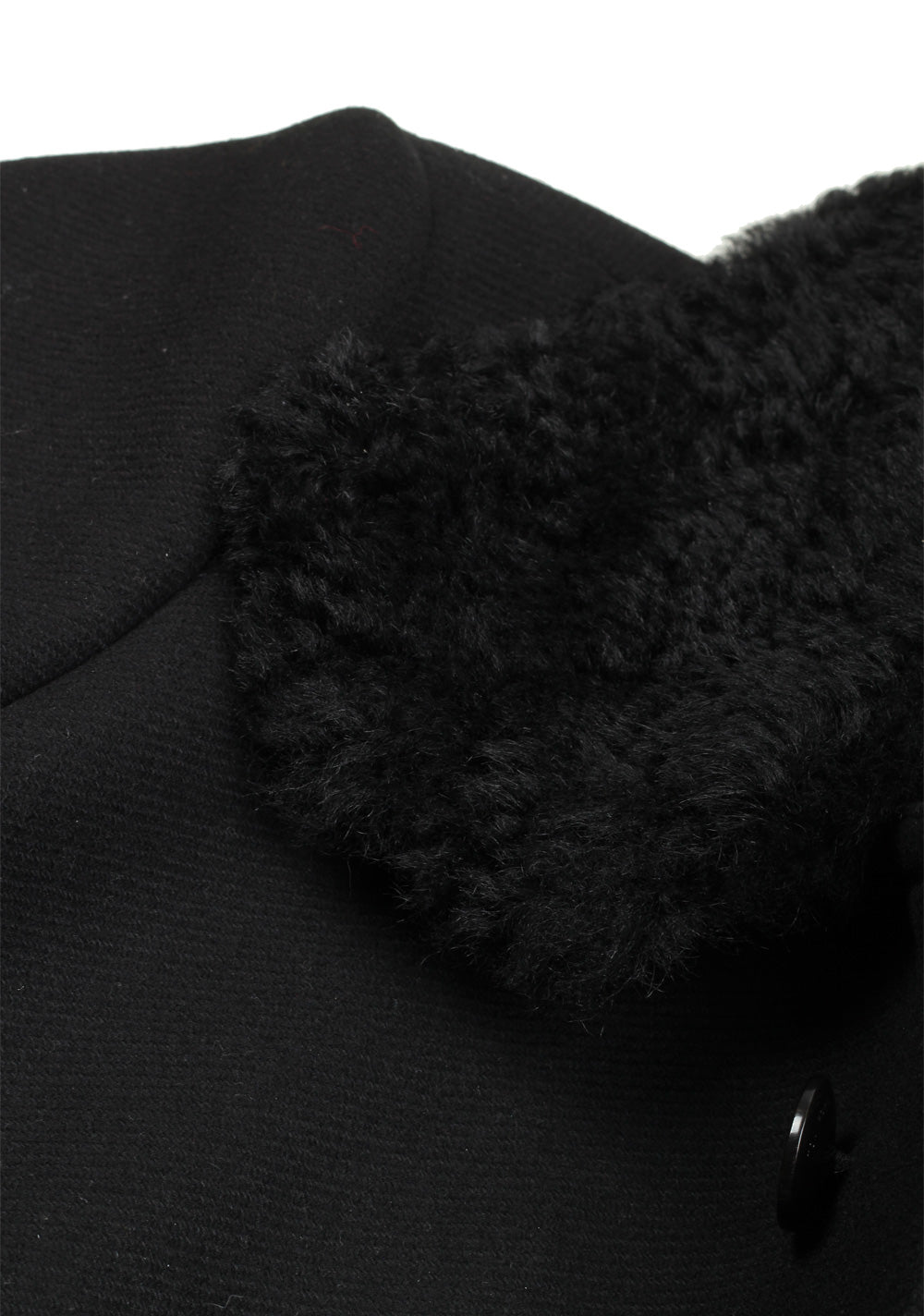 TOM FORD Shearling Trimmed Black Over Coat Size 48 / 38R U.S. Outerwear