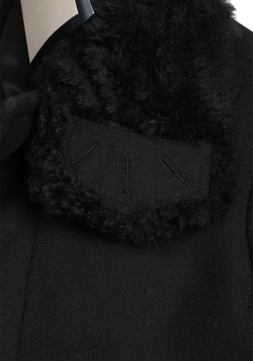 TOM FORD Shearling Trimmed Black Over Coat Size 48 / 38R U.S. Outerwear