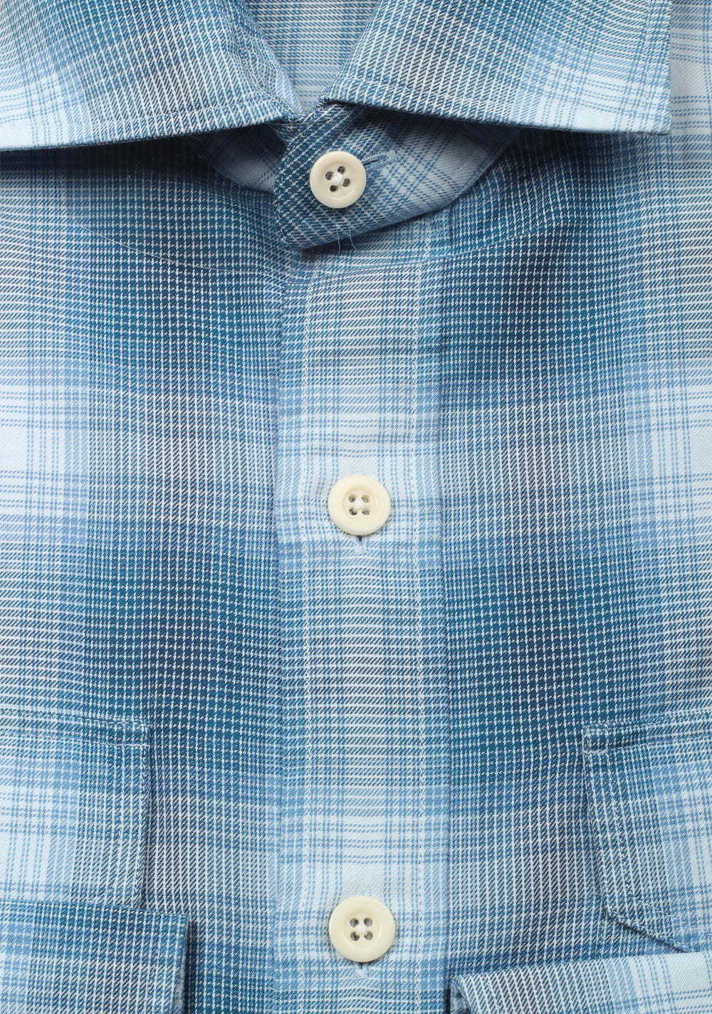 TOM FORD Checked White Blue Dress Shirt Size 40 / 15,75 U.S.