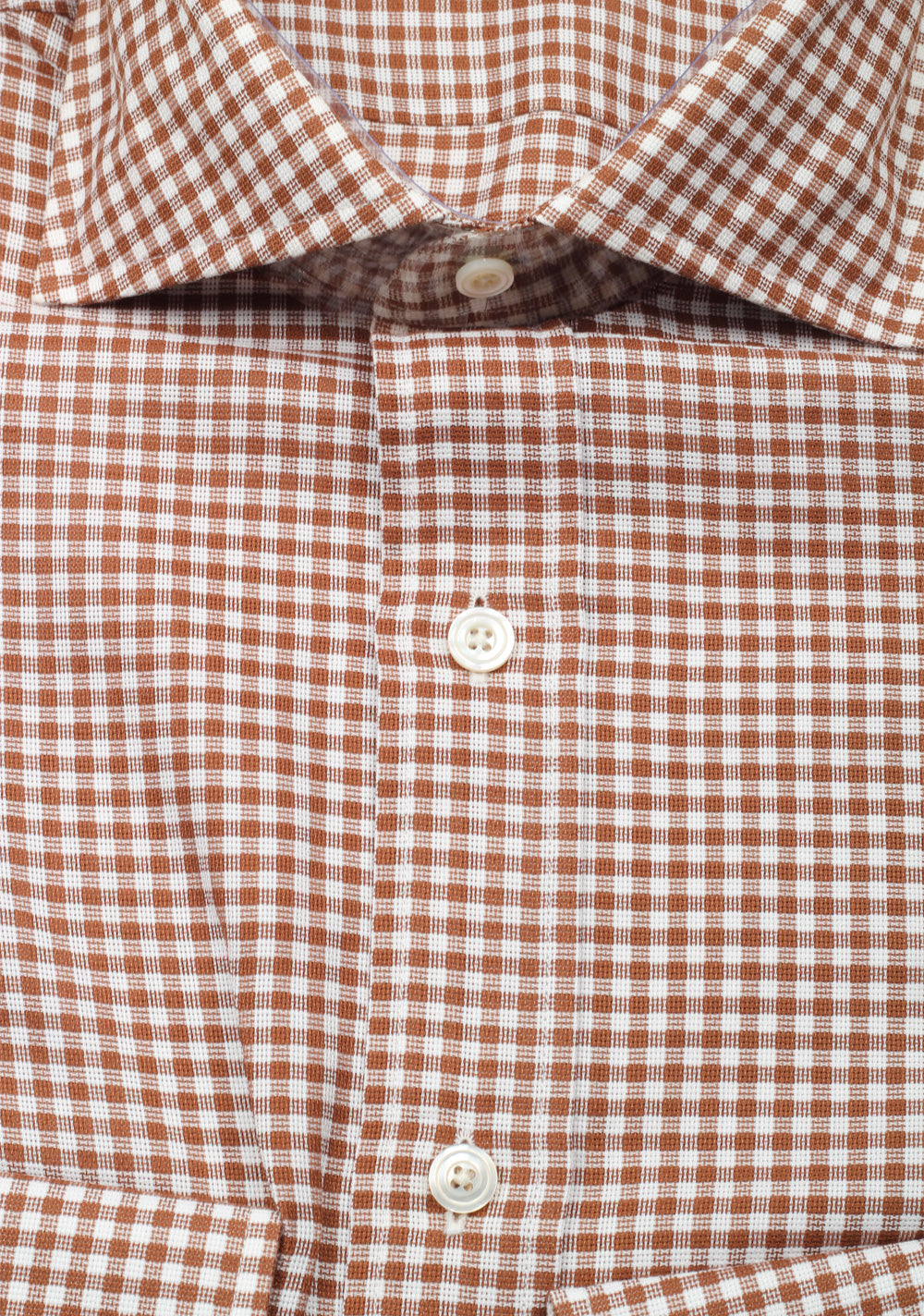 TOM FORD Checked White Brown Dress Shirt Size 40 / 15,75 U.S.
