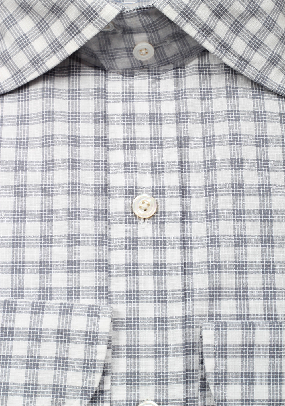 TOM FORD Checked Gray Dress Shirt Size 45 / 17,75 U.S.