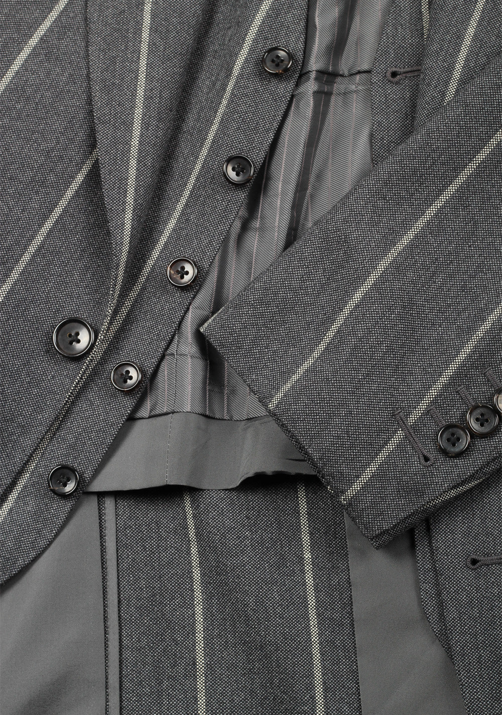 TOM FORD Spencer Striped Gray 3 Piece Suit Size 48 / 38R U.S. Wool Fit D