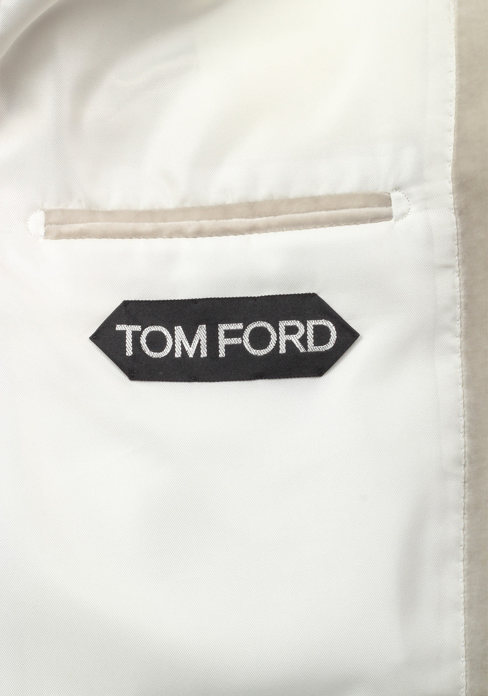 TOM FORD Shelton Velvet Beige Sport Coat Size 50 / 40R U.S. Cotton