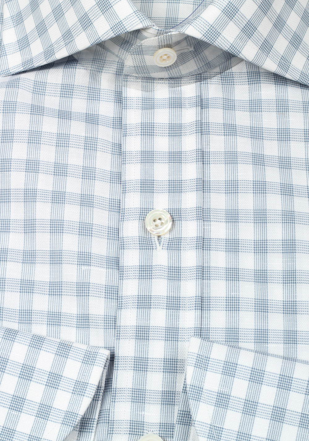 TOM FORD Checked White Blue Dress Shirt Size 40 / 15,75 U.S.