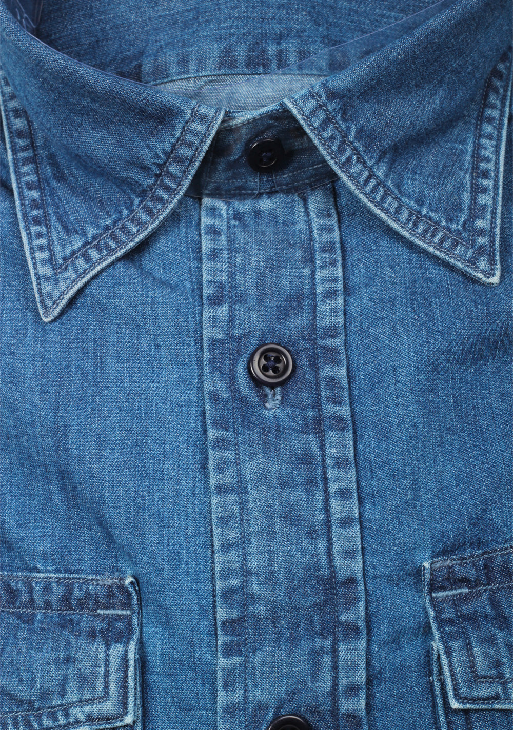 TOM FORD Solid Blue Denim Western Casual Shirt Size 40 / 15,75 U.S.