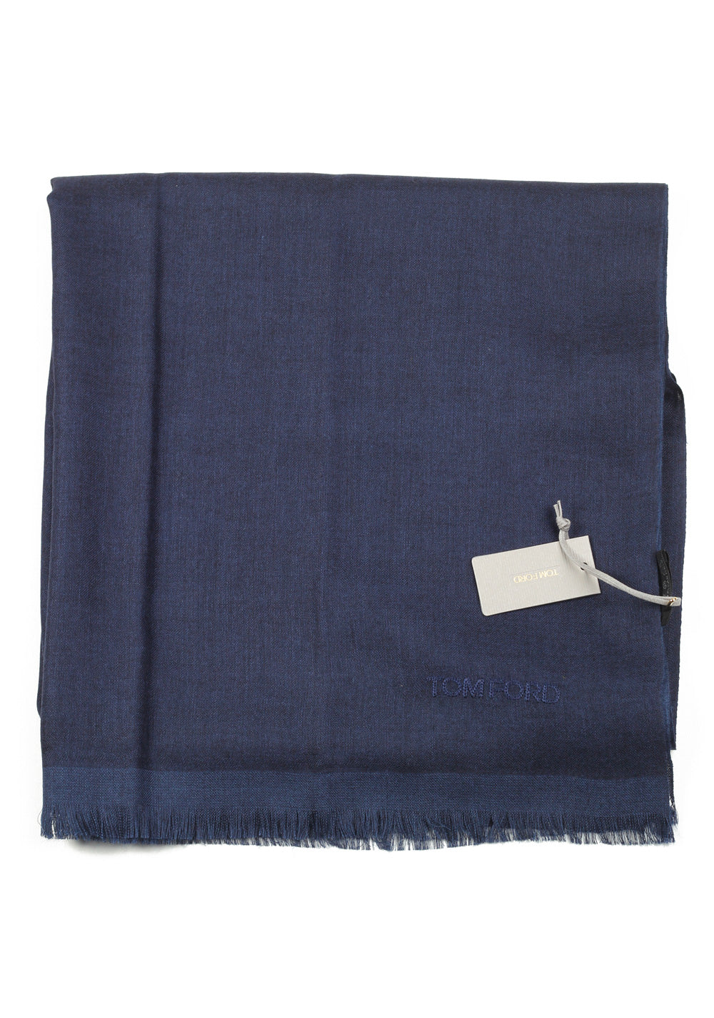 Tom Ford Blue Cashmere Silk Signature Scarf 75" / 30"