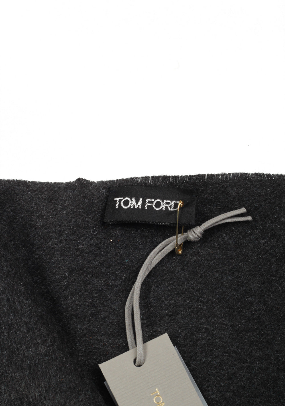 Tom Ford Gray Silk Signature Scarf 70" / 15"
