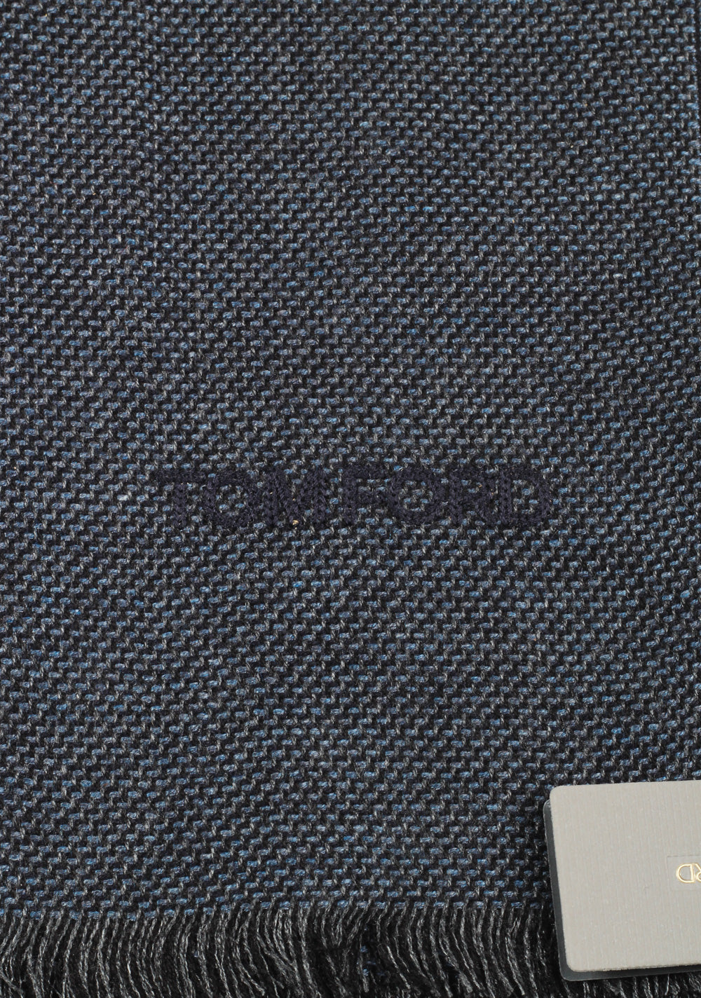 Tom Ford Blueish Gray Silk Signature Scarf 70" / 22"
